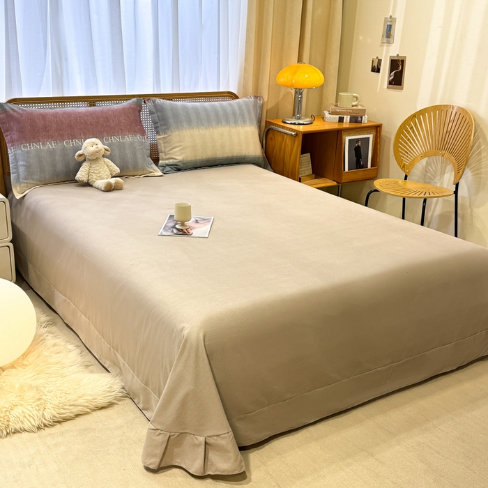 91家纺网 家纺一手货源 找家纺 丝芙妮家居（原乐视家纺） 2025新款全棉磨毛多规格单品套件系列-四件套 伊甸-灰