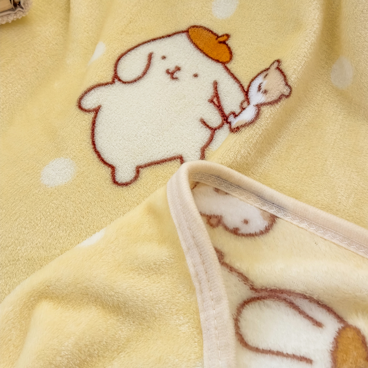 91家纺网 家纺一手货源 找家纺 花满路 2025新款亲肤舒适卡通系列毛毯 俏皮布丁狗