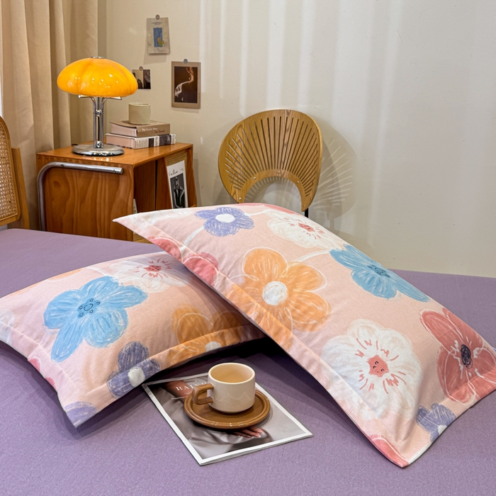 91家纺网 家纺一手货源 找家纺 丝芙妮家居（原乐视家纺） 2025新款全棉磨毛多规格单品套件系列-四件套 花晓