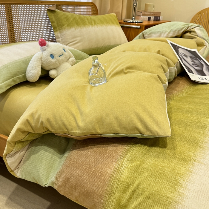 91家纺网 家纺一手货源 找家纺 丝芙妮家居（原乐视家纺） 2025新款全棉磨毛多规格单品套件系列-四件套 伊甸-绿