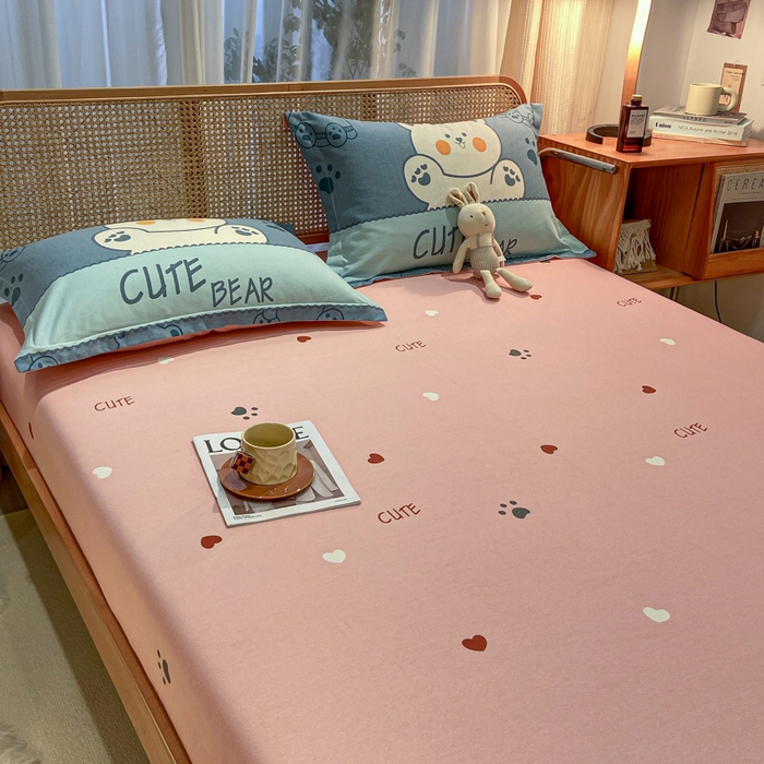 91家纺网 家纺一手货源 找家纺 丝芙妮家居（原乐视家纺） 2025新款全棉磨毛多规格单品套件系列-四件套 淘气熊