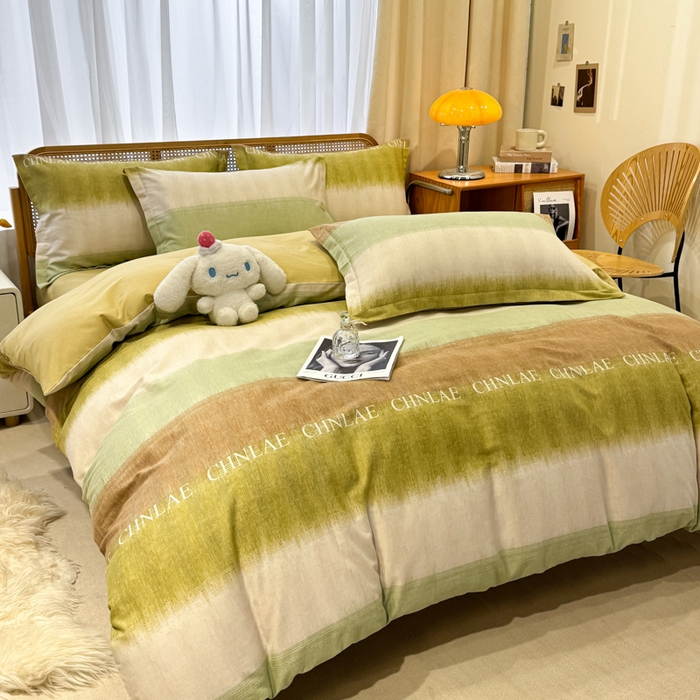 91家纺网 家纺一手货源 找家纺 丝芙妮家居（原乐视家纺） 2025新款全棉磨毛多规格单品套件系列-四件套 伊甸-绿