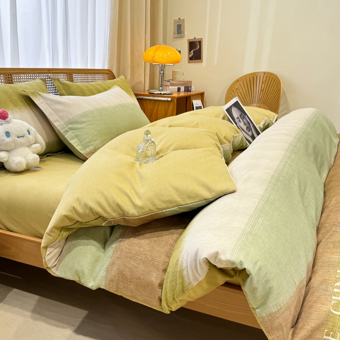 91家纺网 家纺一手货源 找家纺 丝芙妮家居（原乐视家纺） 2025新款全棉磨毛多规格单品套件系列-四件套 伊甸-绿