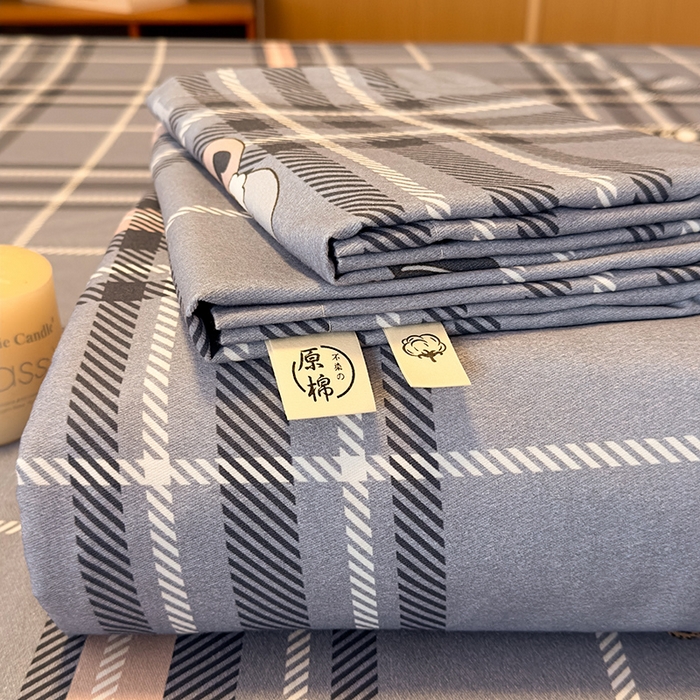 91家纺网 家纺一手货源 找家纺 丝芙妮家居（原乐视家纺） 2025新款全棉磨毛多规格单品套件系列-四件套 维尼小熊-蓝