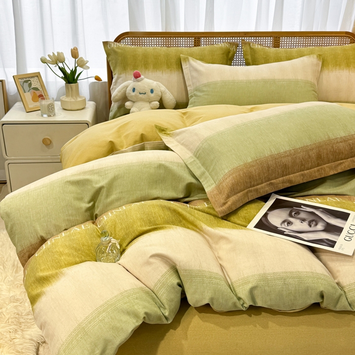 91家纺网 家纺一手货源 找家纺 丝芙妮家居（原乐视家纺） 2025新款全棉磨毛多规格单品套件系列-四件套 伊甸-绿