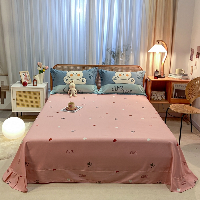 91家纺网 家纺一手货源 找家纺 丝芙妮家居（原乐视家纺） 2025新款全棉磨毛多规格单品套件系列-四件套 淘气熊