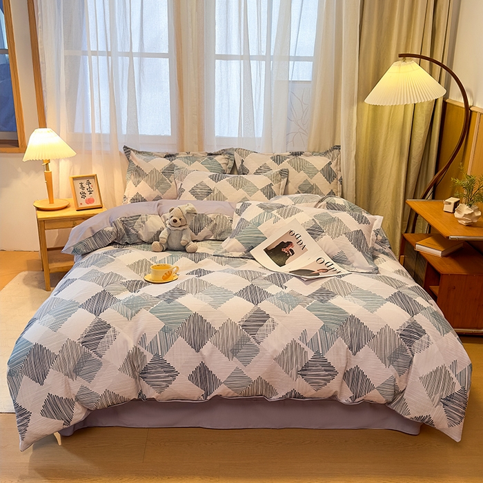 91家纺网 家纺一手货源 找家纺 丝芙妮家居（原乐视家纺） 2025新款全棉磨毛多规格单品套件系列-四件套 简森