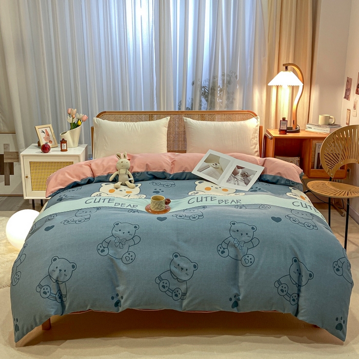 91家纺网 家纺一手货源 找家纺 丝芙妮家居（原乐视家纺） 2025新款全棉磨毛多规格单品套件系列-四件套 淘气熊