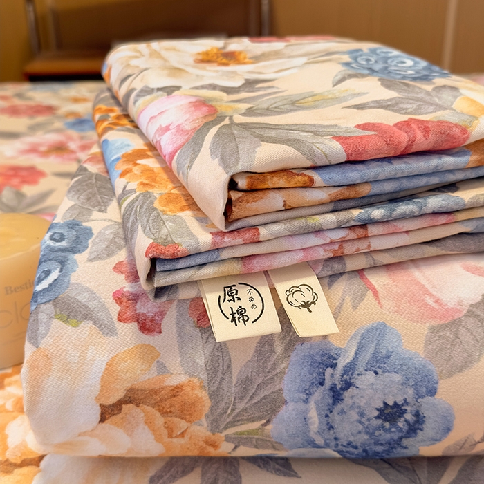 91家纺网 家纺一手货源 找家纺 丝芙妮家居（原乐视家纺） 2025新款全棉磨毛多规格单品套件系列-四件套 锦簇