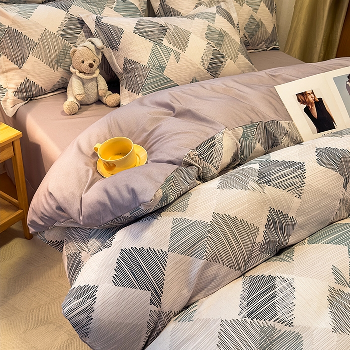 91家纺网 家纺一手货源 找家纺 丝芙妮家居（原乐视家纺） 2025新款全棉磨毛多规格单品套件系列-四件套 简森