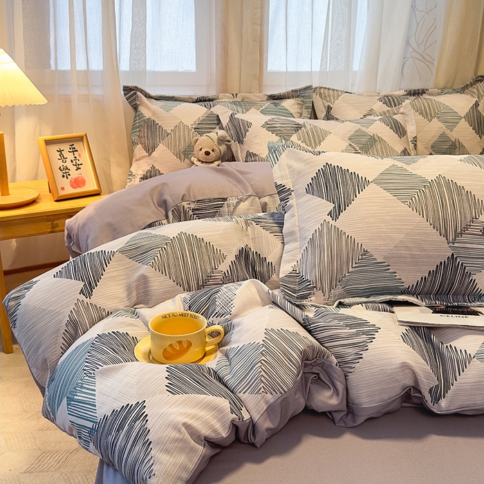 91家纺网 家纺一手货源 找家纺 丝芙妮家居（原乐视家纺） 2025新款全棉磨毛多规格单品套件系列-四件套 简森