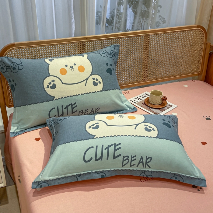 91家纺网 家纺一手货源 找家纺 丝芙妮家居（原乐视家纺） 2025新款全棉磨毛多规格单品套件系列-四件套 淘气熊