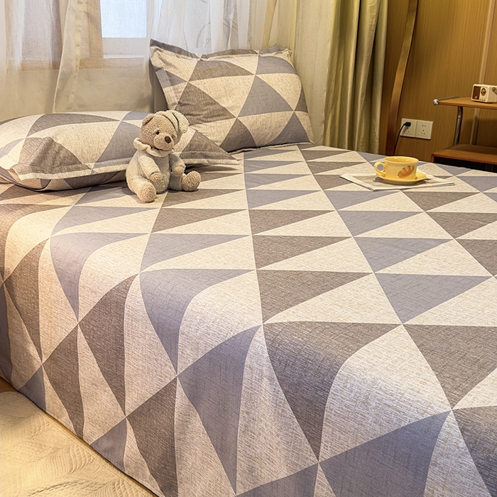 91家纺网 家纺一手货源 找家纺 丝芙妮家居（原乐视家纺） 2025新款全棉磨毛多规格单品床单 云漫-灰