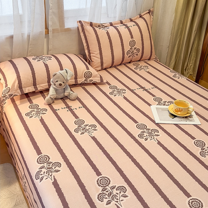 91家纺网 家纺一手货源 找家纺 丝芙妮家居（原乐视家纺） 2025新款全棉磨毛多规格单品床单 暗香-紫