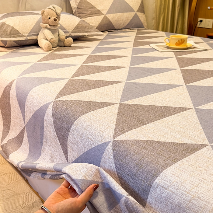 91家纺网 家纺一手货源 找家纺 丝芙妮家居（原乐视家纺） 2025新款全棉磨毛多规格单品床单 云漫-灰