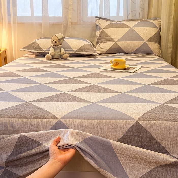 91家纺网 家纺一手货源 找家纺 丝芙妮家居（原乐视家纺） 2025新款全棉磨毛多规格单品床单 云漫-灰