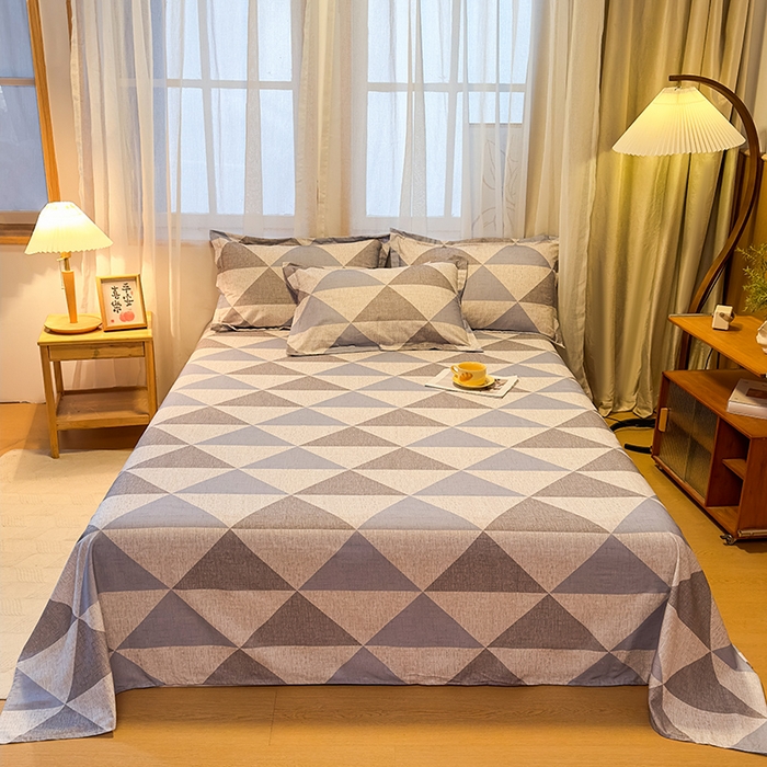 91家纺网 家纺一手货源 找家纺 丝芙妮家居（原乐视家纺） 2025新款全棉磨毛多规格单品床单 云漫-灰