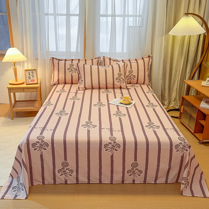 91家纺网 家纺一手货源 找家纺 丝芙妮家居（原乐视家纺） 2025新款全棉磨毛多规格单品床单 暗香-紫