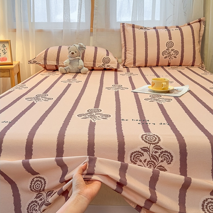 91家纺网 家纺一手货源 找家纺 丝芙妮家居（原乐视家纺） 2025新款全棉磨毛多规格单品床单 暗香-紫