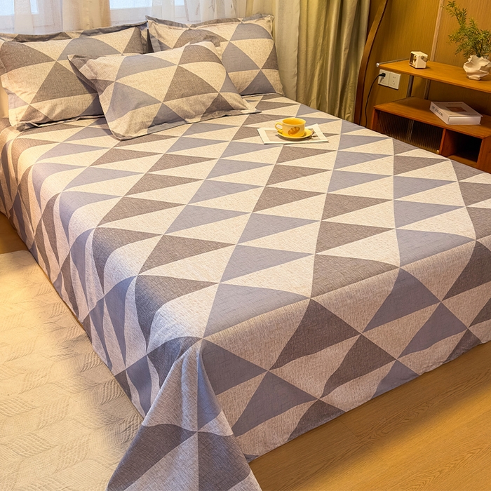 91家纺网 家纺一手货源 找家纺 丝芙妮家居（原乐视家纺） 2025新款全棉磨毛多规格单品床单 云漫-灰