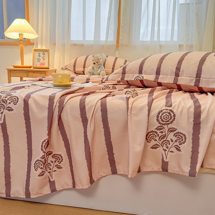 91家纺网 家纺一手货源 找家纺 丝芙妮家居（原乐视家纺） 2025新款全棉磨毛多规格单品床单 暗香-紫