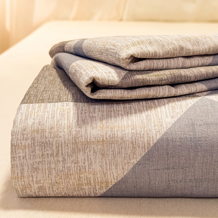 91家纺网 家纺一手货源 找家纺 丝芙妮家居（原乐视家纺） 2025新款全棉磨毛多规格单品床单 云漫-灰