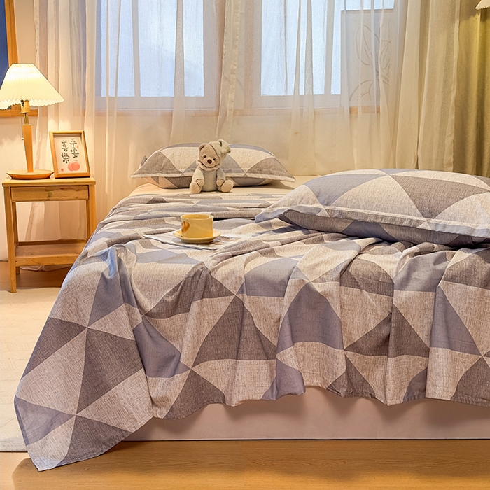 91家纺网 家纺一手货源 找家纺 丝芙妮家居（原乐视家纺） 2025新款全棉磨毛多规格单品床单 云漫-灰