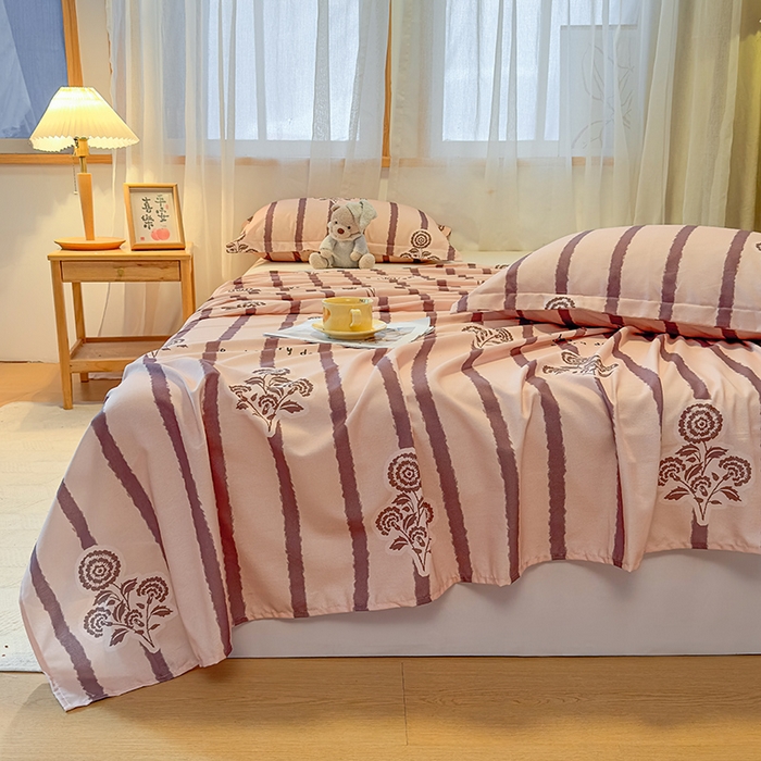 91家纺网 家纺一手货源 找家纺 丝芙妮家居（原乐视家纺） 2025新款全棉磨毛多规格单品床单 暗香-紫