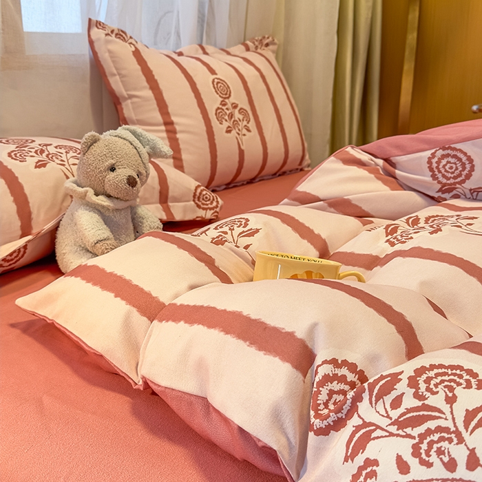 91家纺网 家纺一手货源 找家纺 丝芙妮家居（原乐视家纺） 2025新款全棉磨毛多规格单品床单 暗香-粉