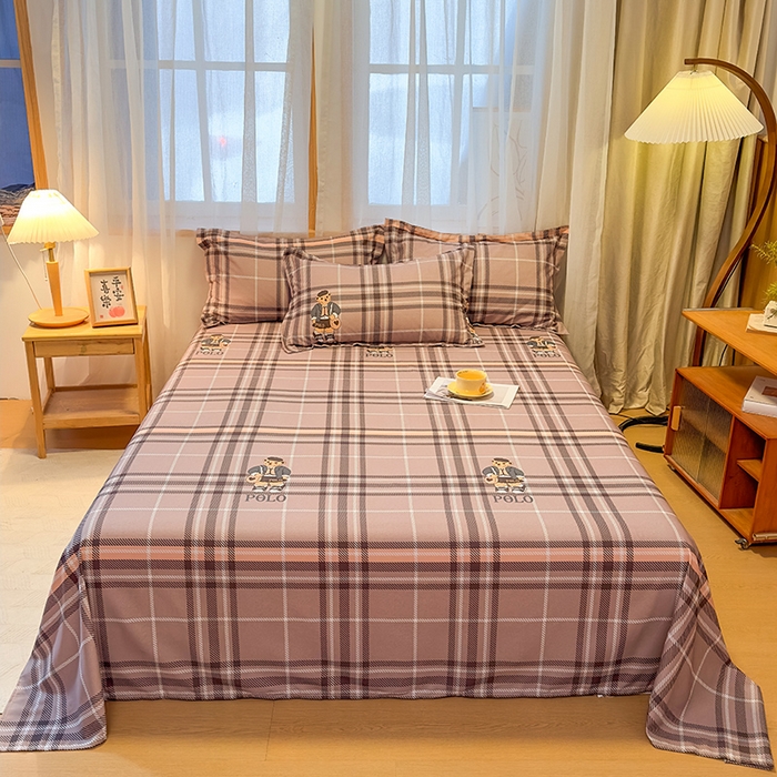 91家纺网 家纺一手货源 找家纺 丝芙妮家居（原乐视家纺） 2025新款全棉磨毛多规格单品床单 维尼小熊-粉