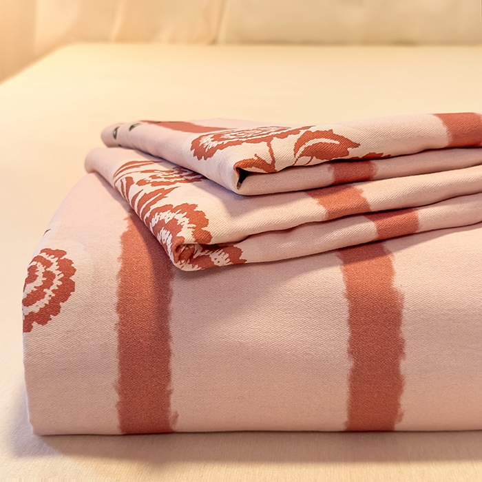 91家纺网 家纺一手货源 找家纺 丝芙妮家居（原乐视家纺） 2025新款全棉磨毛多规格单品床单 暗香-粉