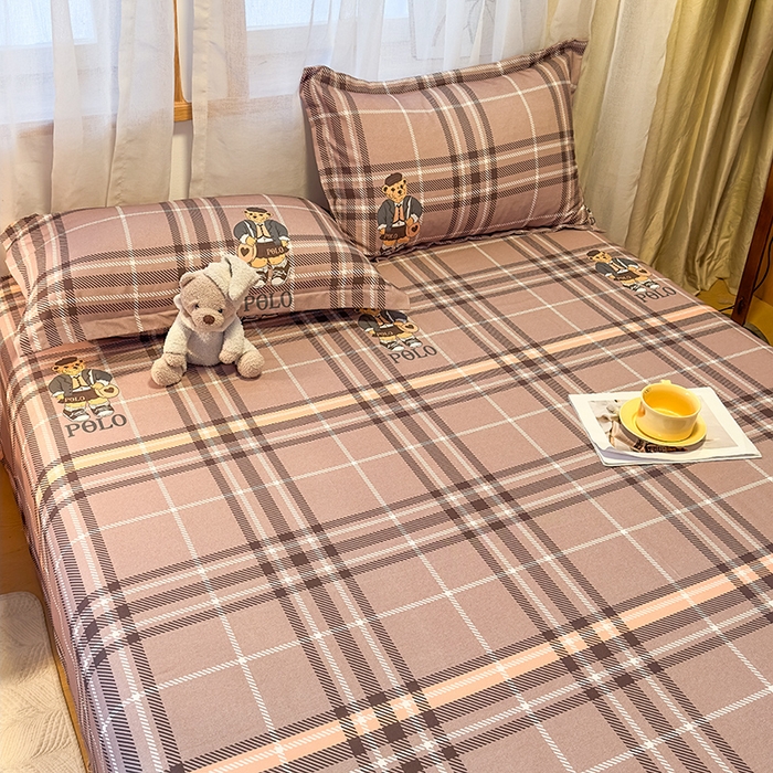 91家纺网 家纺一手货源 找家纺 丝芙妮家居（原乐视家纺） 2025新款全棉磨毛多规格单品床单 维尼小熊-粉