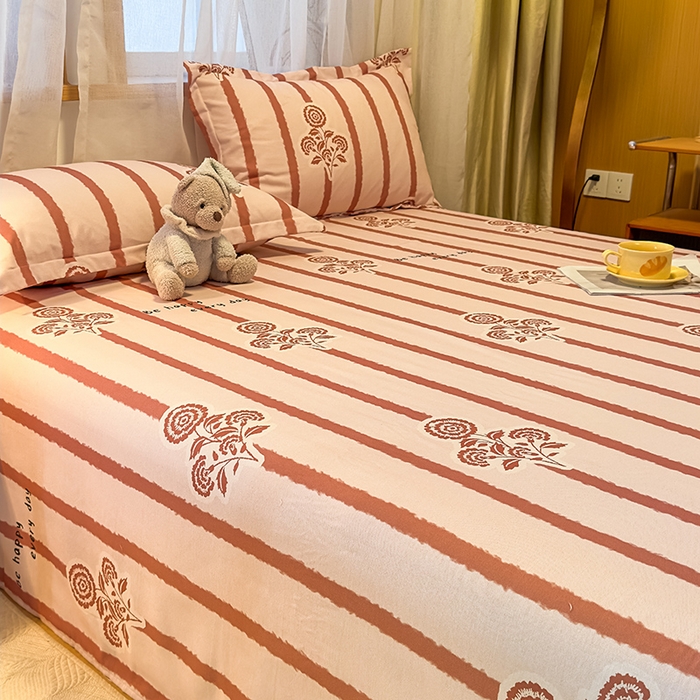 91家纺网 家纺一手货源 找家纺 丝芙妮家居（原乐视家纺） 2025新款全棉磨毛多规格单品床单 暗香-粉