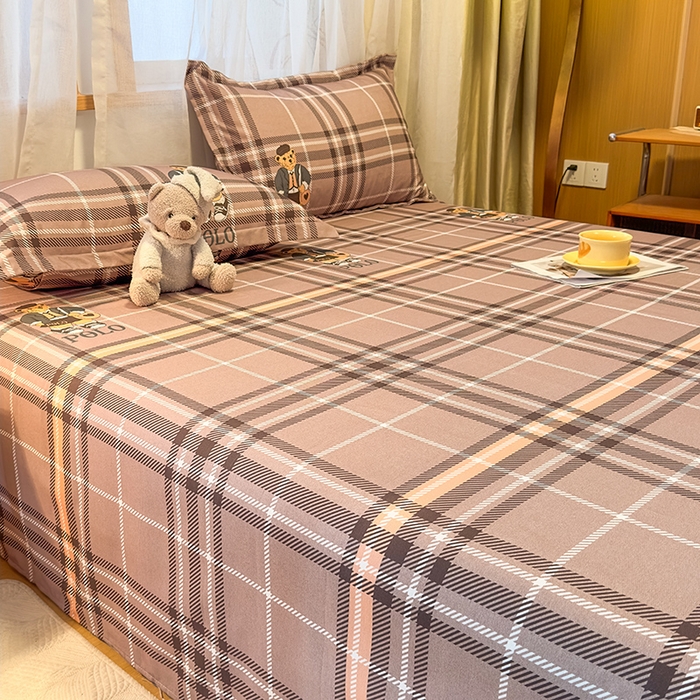 91家纺网 家纺一手货源 找家纺 丝芙妮家居（原乐视家纺） 2025新款全棉磨毛多规格单品床单 维尼小熊-粉