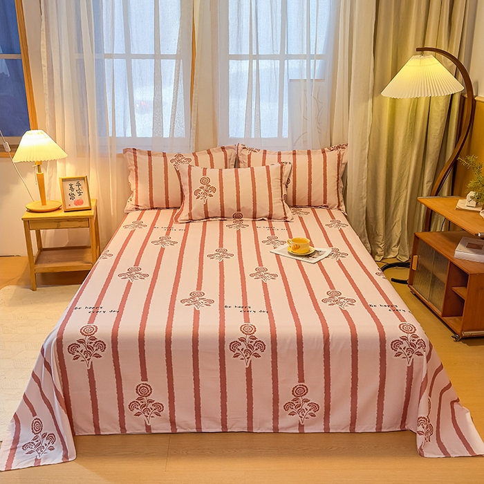 91家纺网 家纺一手货源 找家纺 丝芙妮家居（原乐视家纺） 2025新款全棉磨毛多规格单品床单 暗香-粉