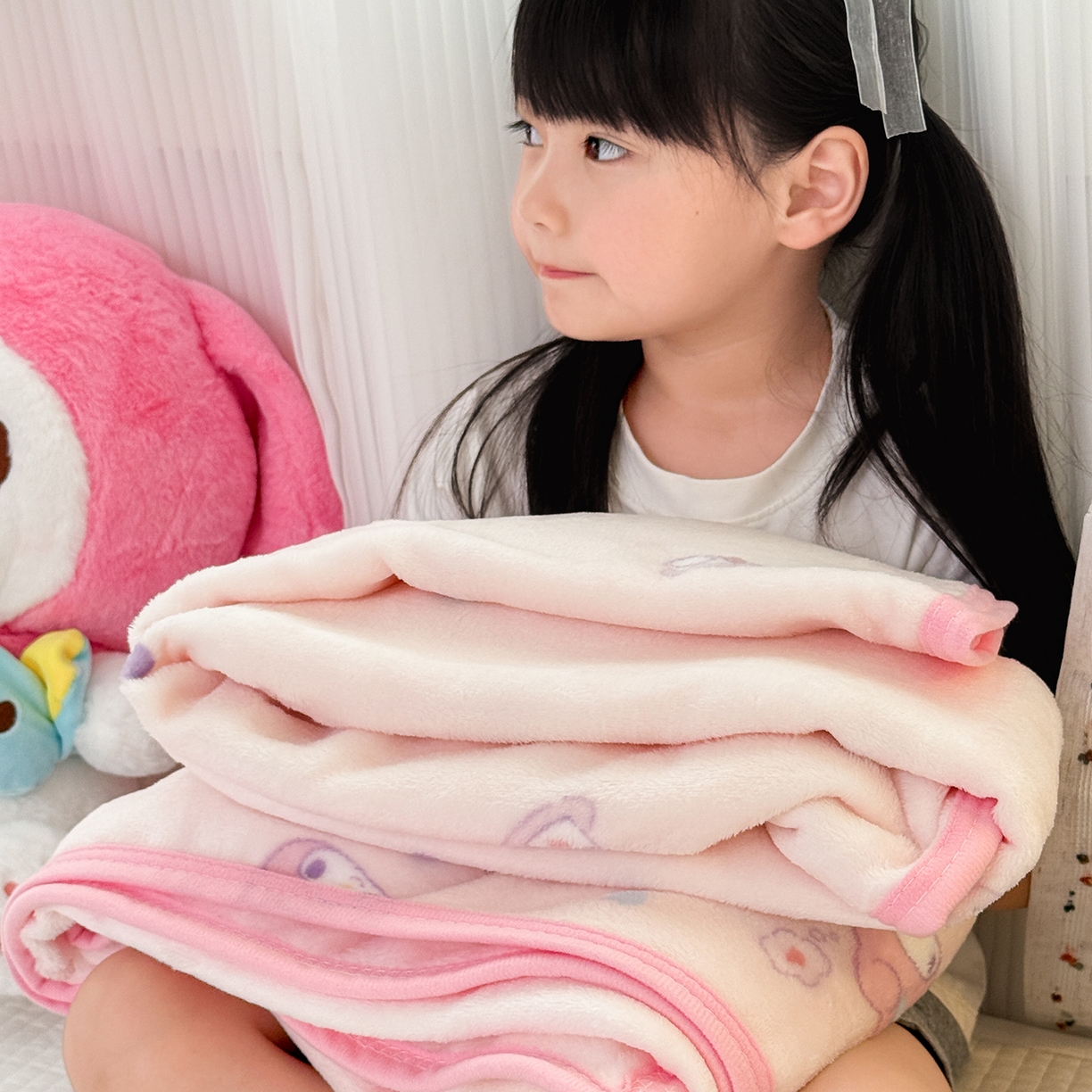 91家纺网 家纺一手货源 找家纺 花满路 2025新款亲肤舒适卡通系列毛毯 甜筒美乐蒂