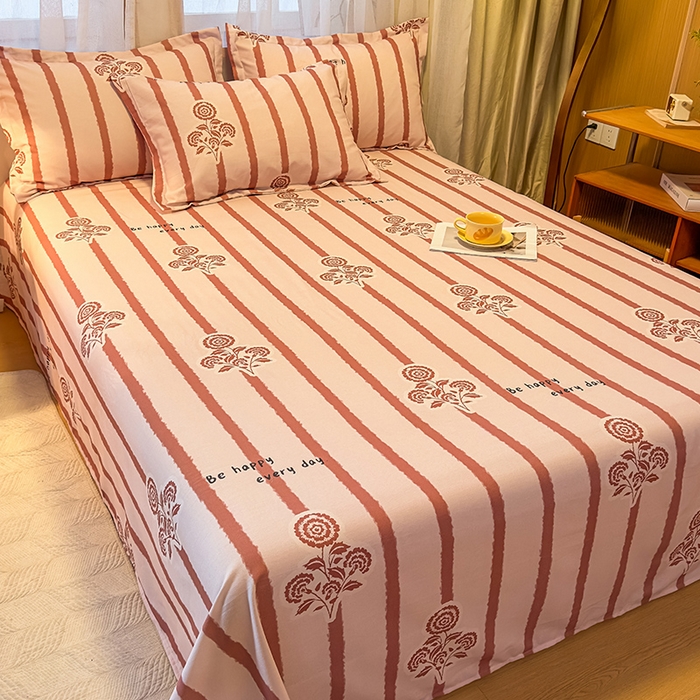 91家纺网 家纺一手货源 找家纺 丝芙妮家居（原乐视家纺） 2025新款全棉磨毛多规格单品床单 暗香-粉