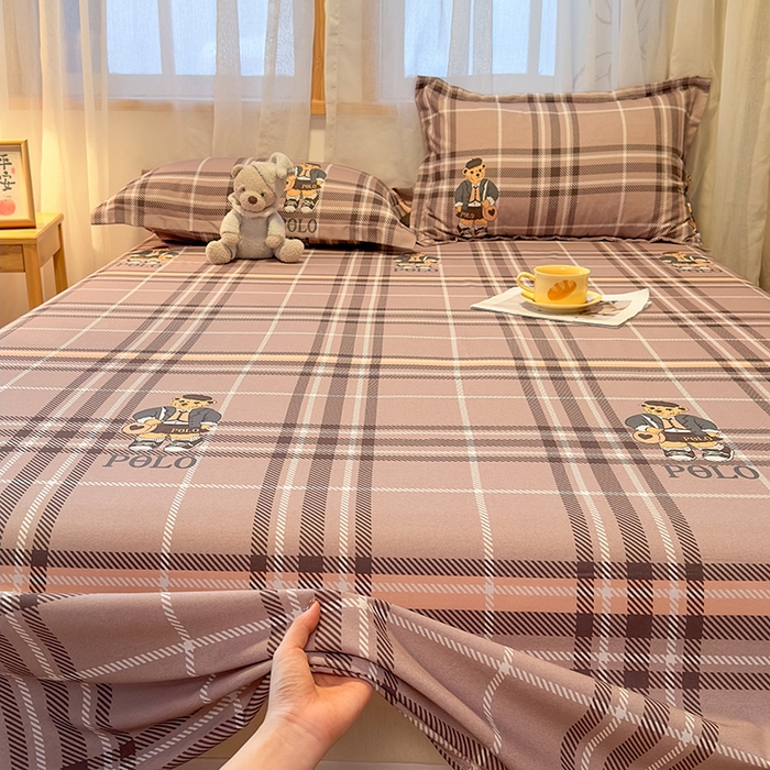 91家纺网 家纺一手货源 找家纺 丝芙妮家居（原乐视家纺） 2025新款全棉磨毛多规格单品床单 维尼小熊-粉