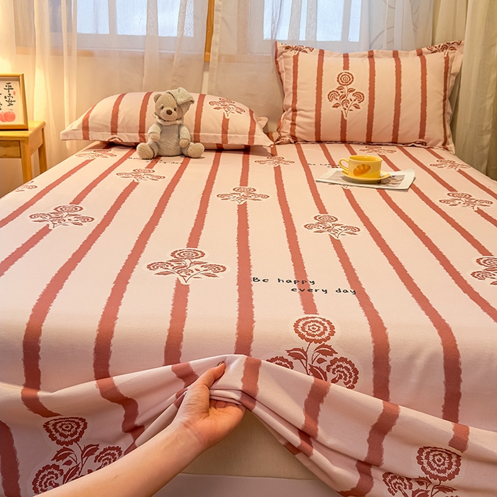 91家纺网 家纺一手货源 找家纺 丝芙妮家居（原乐视家纺） 2025新款全棉磨毛多规格单品床单 暗香-粉