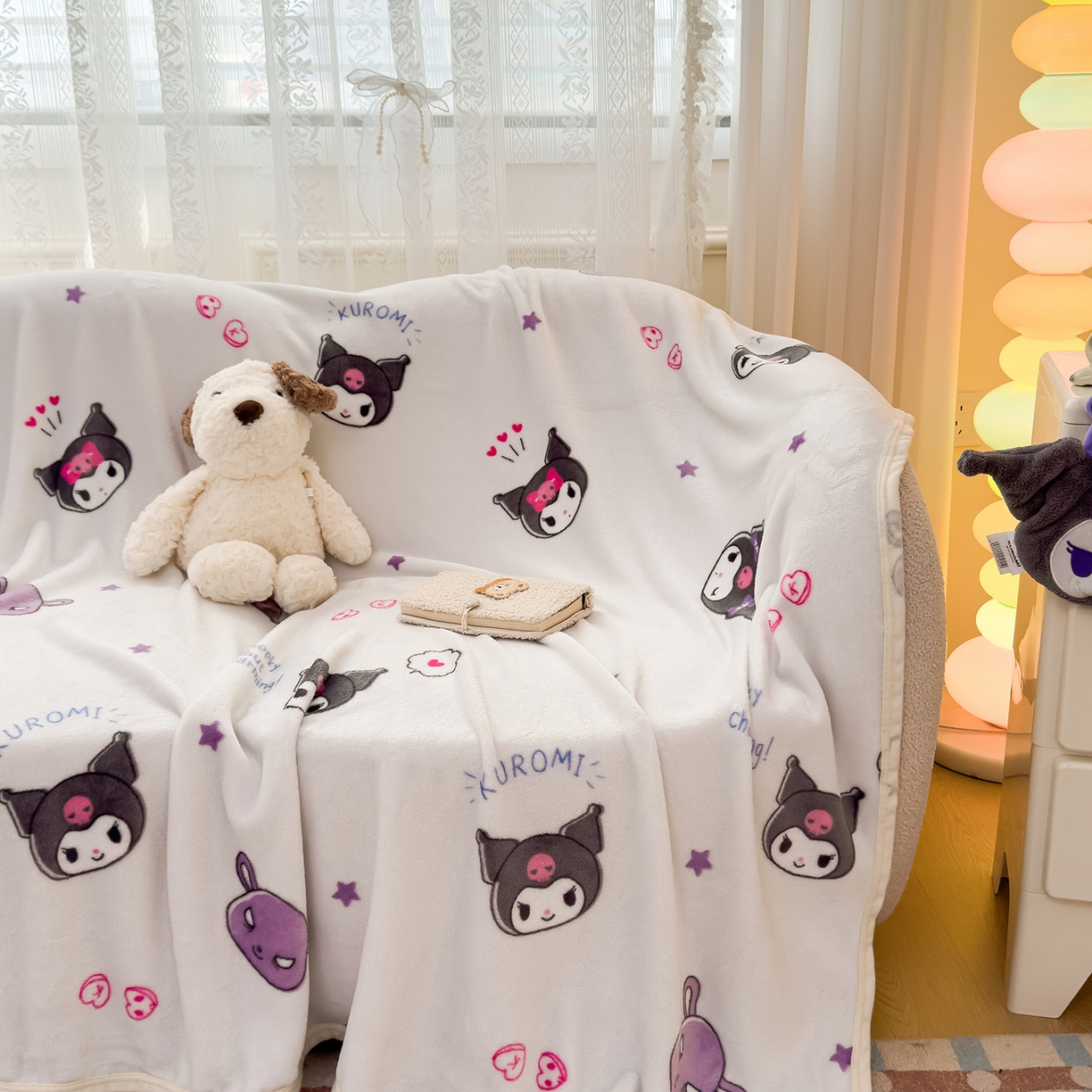 91家纺网 家纺一手货源 找家纺 花满路 2025新款亲肤舒适卡通系列毛毯 小小库洛米