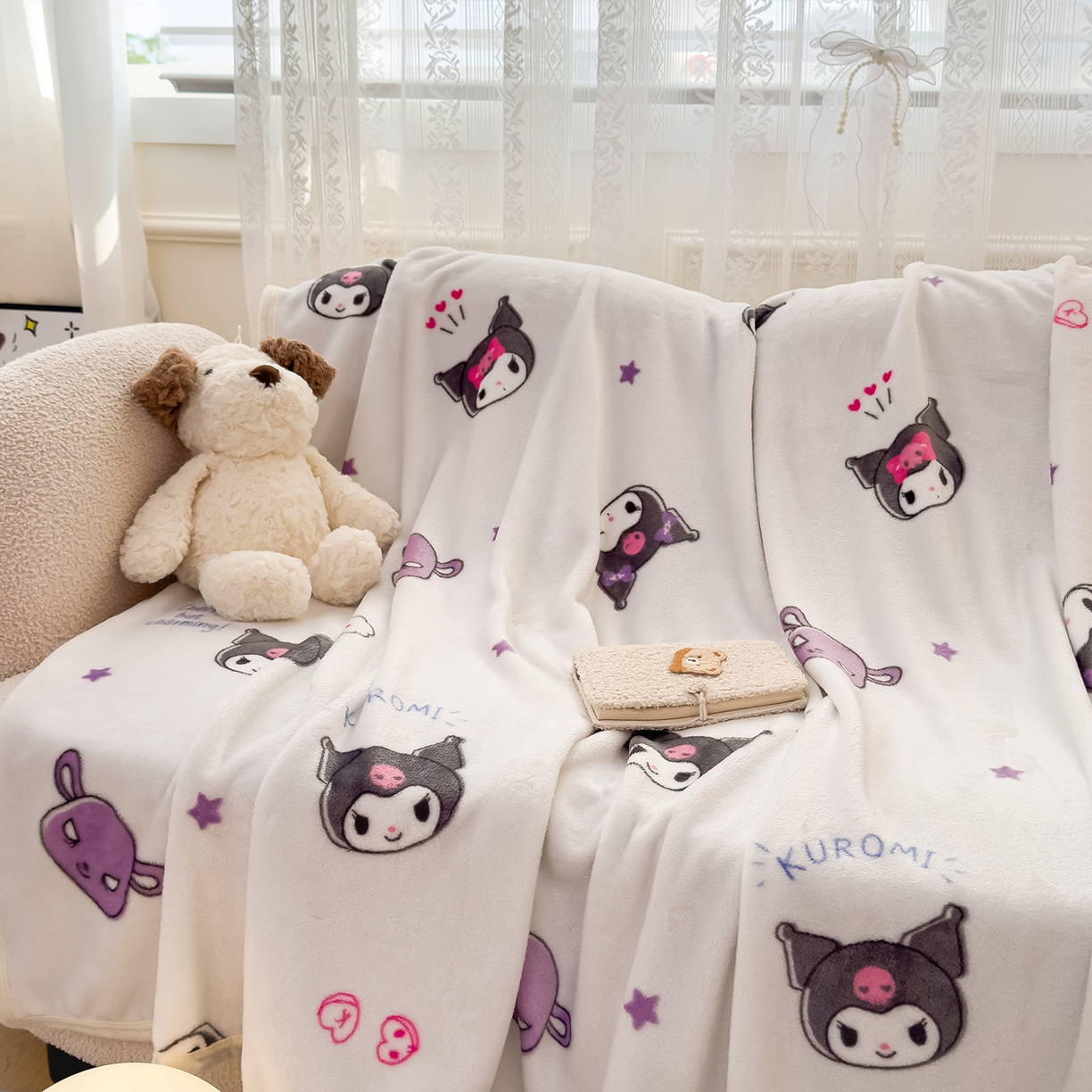 91家纺网 家纺一手货源 找家纺 花满路 2025新款亲肤舒适卡通系列毛毯 小小库洛米