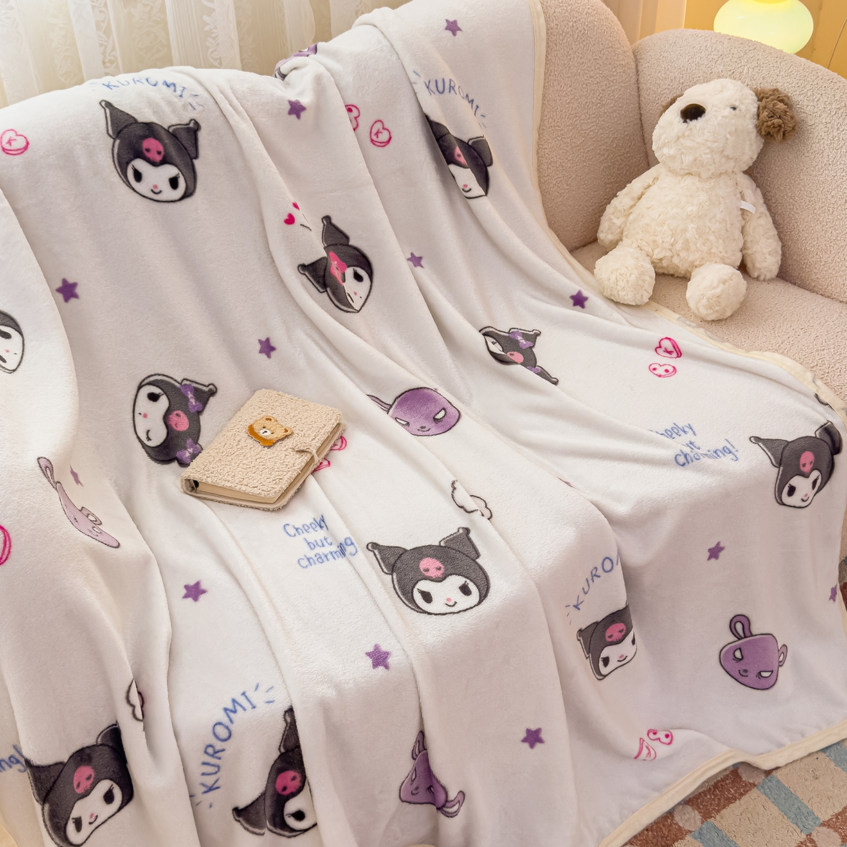 91家纺网 家纺一手货源 找家纺 花满路 2025新款亲肤舒适卡通系列毛毯 小小库洛米