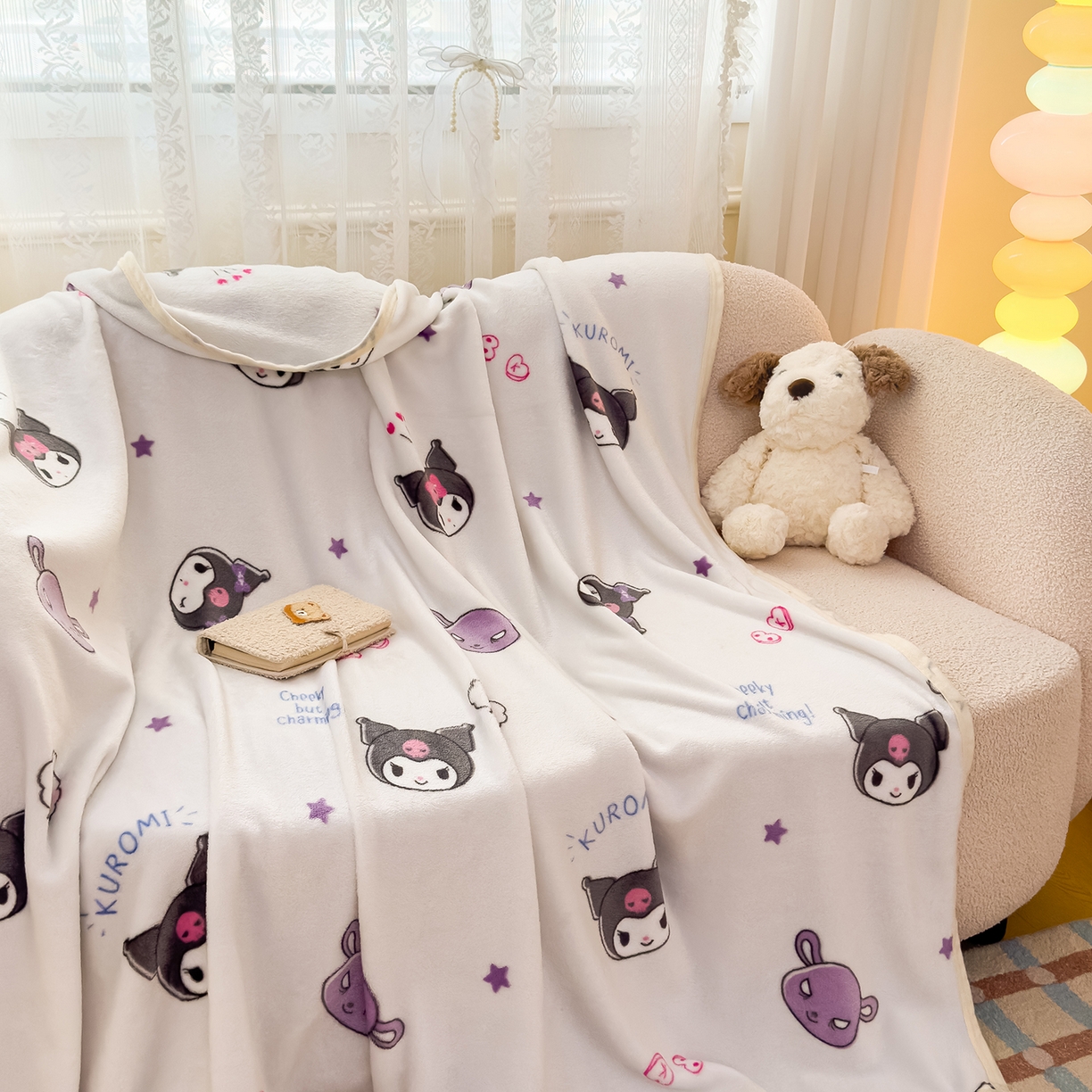 91家纺网 家纺一手货源 找家纺 花满路 2025新款亲肤舒适卡通系列毛毯 小小库洛米