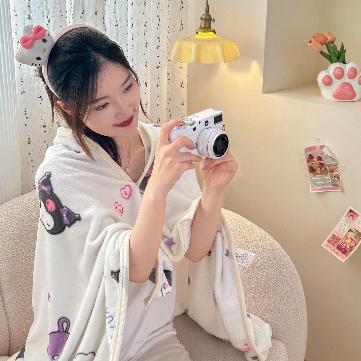 91家纺网 家纺一手货源 找家纺 花满路 2025新款亲肤舒适卡通系列毛毯 小小库洛米