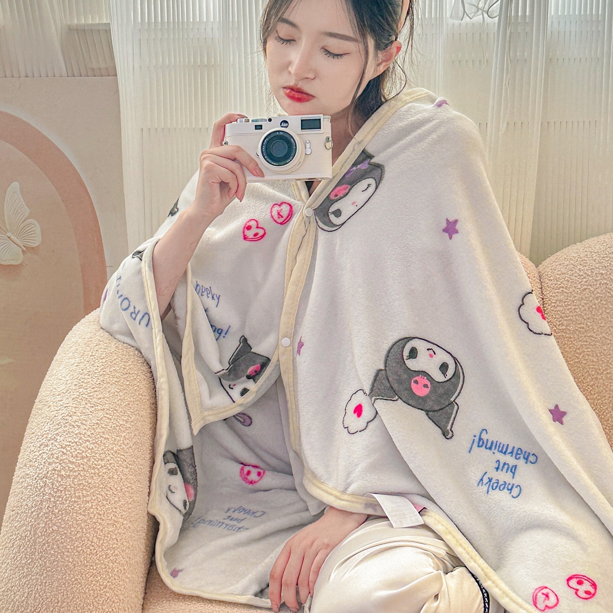 91家纺网 家纺一手货源 找家纺 花满路 2025新款亲肤舒适卡通系列毛毯 小小库洛米