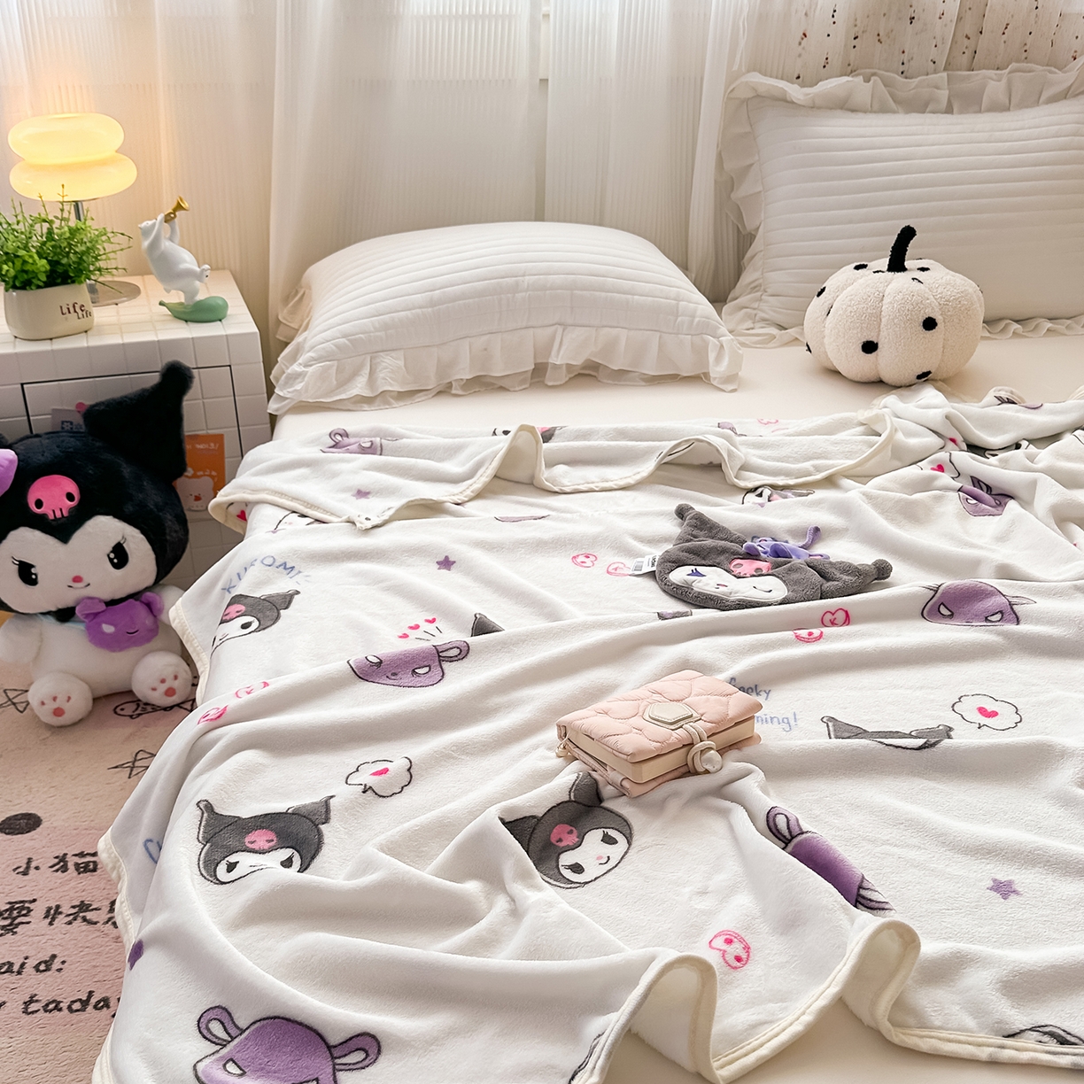 91家纺网 家纺一手货源 找家纺 花满路 2025新款亲肤舒适卡通系列毛毯 小小库洛米