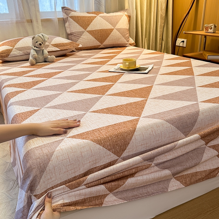 91家纺网 家纺一手货源 找家纺 丝芙妮家居（原乐视家纺） 2025新款全棉磨毛多规格单品床单 云漫-咖