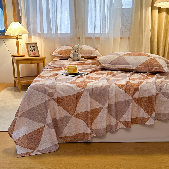 91家纺网 家纺一手货源 找家纺 丝芙妮家居（原乐视家纺） 2025新款全棉磨毛多规格单品床单 云漫-咖