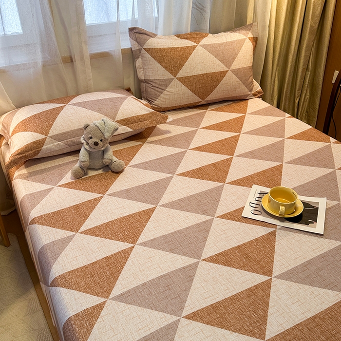 91家纺网 家纺一手货源 找家纺 丝芙妮家居（原乐视家纺） 2025新款全棉磨毛多规格单品床单 云漫-咖