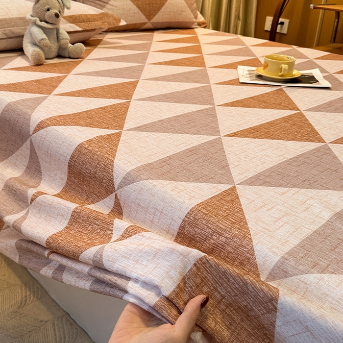 91家纺网 家纺一手货源 找家纺 丝芙妮家居（原乐视家纺） 2025新款全棉磨毛多规格单品床单 云漫-咖